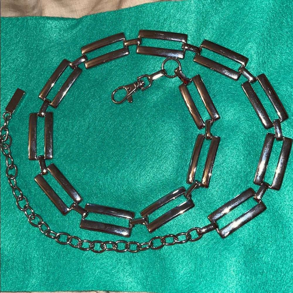 Adjustable Silver Tone Rectangle Segment Hook End… - image 3